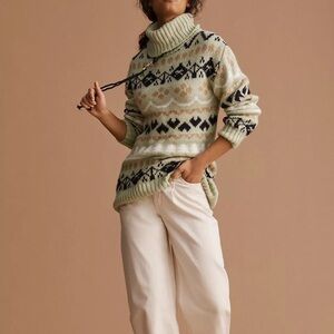 NWT - Anthropologie Mint Green Turtleneck Tunic Sweater - Size XS